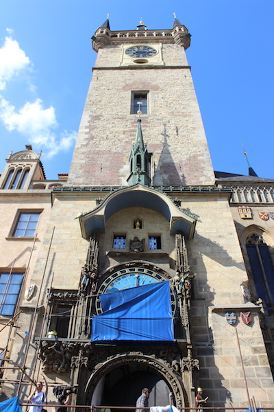 Orologio astronomico di Praga in ristrutturazione