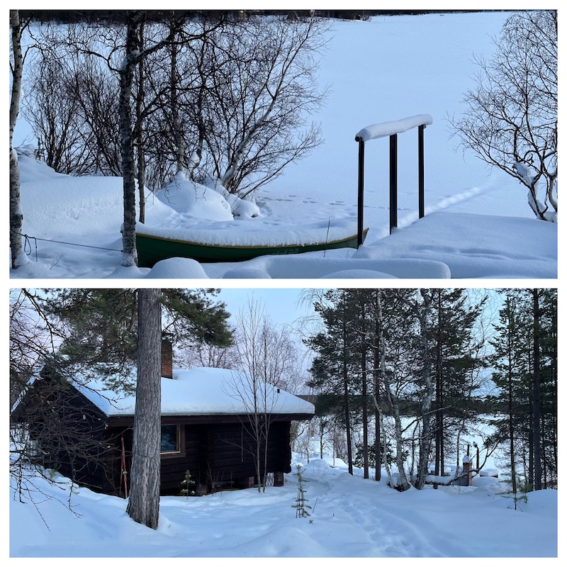 Cottage immerso nella neve sul lago di Inari
